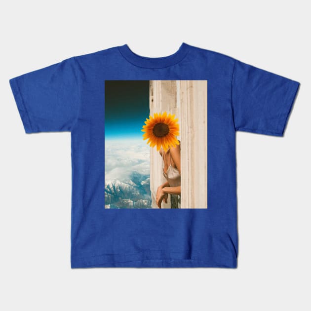 Sunflower head Kids T-Shirt by Aephicles